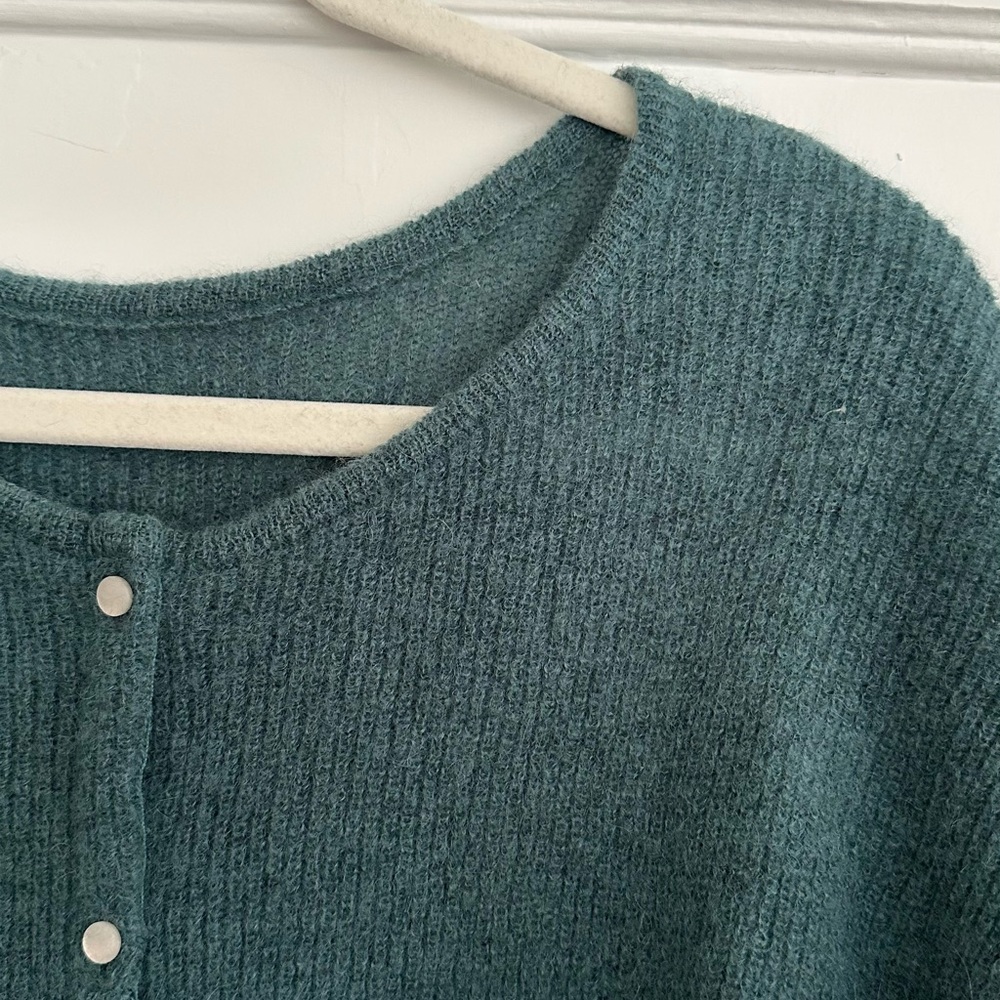 Sezane Gaspard Cardigan in sage - Picture 3 of 5